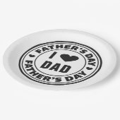 Assiettes En Carton J'aime la plaque à papier heureuse de la fête des (Angle)