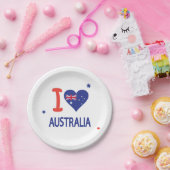 Assiettes En Carton J'AIME L'AUSTRALIE Joyeuse Fête de l'Australie (Fête)