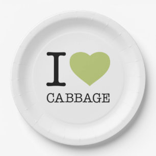 ASSIETTES EN CARTON J'AIME LE CABBAGE