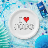 Assiettes En Carton J'aime le judo (Fête)