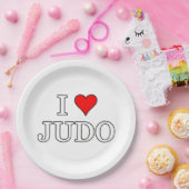Assiettes En Carton J'aime le judo (Fête)