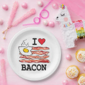 Assiettes En Carton J'aime le lard (Fête)