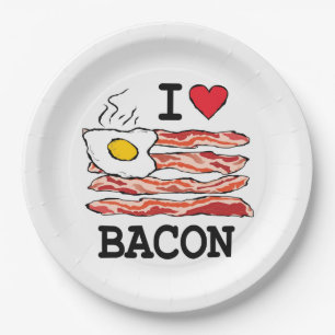 Assiettes En Carton J'aime le lard