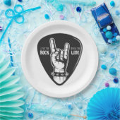 Assiettes En Carton J'aime le rock (Fête)