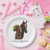 Assiettes En Carton J'aime les chevaux (Fête)