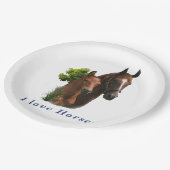 Assiettes En Carton J'aime les chevaux (Angle)