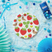 Assiettes En Carton J'aime les fraises Motif sans couture (Fête)