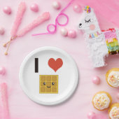 Assiettes En Carton J'aime les gaufres (Fête)