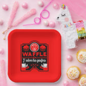 Assiettes En Carton J'aime les gaufres (Fête)