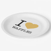 ASSIETTES EN CARTON J'AIME LES WAFFLES (Angle)