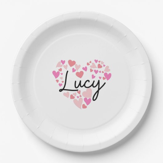 Assiettes En Carton J'aime Lucy (Devant)