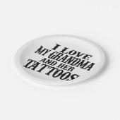 Assiettes En Carton J'Aime Ma Grand-Mère Et Ses Plaques De Papier Tato (Angle)