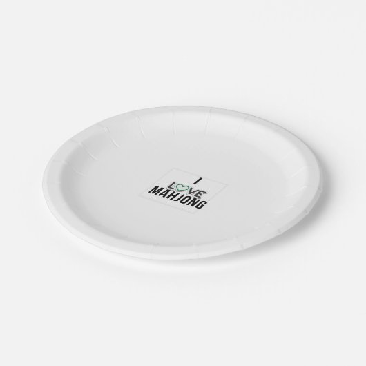 Assiettes En Carton J'aime Mahjong (Angle)