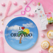 Assiettes En Carton J'aime Orlando (Fête)