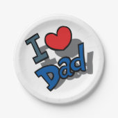 Assiettes En Carton J'aime papa (Devant)