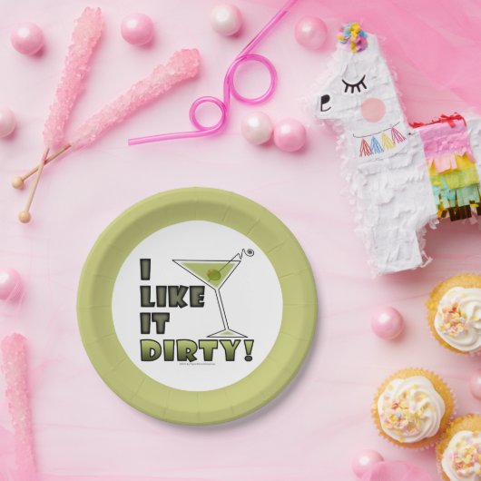Assiettes En Carton J'AIME QUE ÇA SOIT SALE ! Humour à cocktails Dirty (Fête)