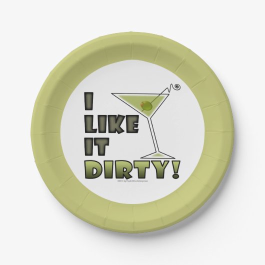 Assiettes En Carton J'AIME QUE ÇA SOIT SALE ! Humour à cocktails Dirty (Devant)