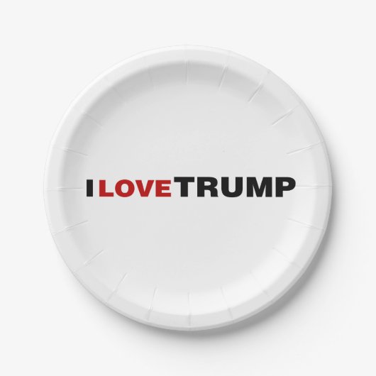 Assiettes En Carton J'aime Trump (Devant)