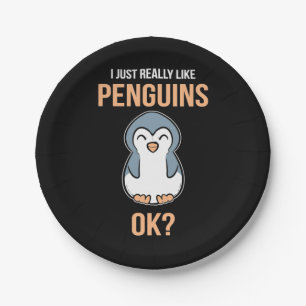 Assiettes En Carton J'Aime Vraiment Penguin
