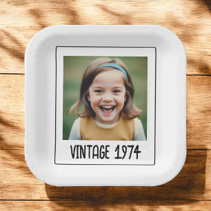 Assiettes En Carton Jalon vintage Anniversaire Garde photo