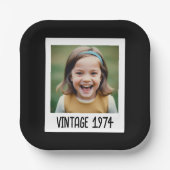 Assiettes En Carton Jalon vintage Anniversaire Garde photo (Recto)