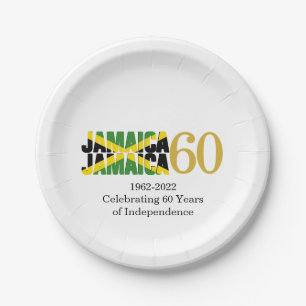 Assiettes En Carton JAMAICA 60e anniversaire de l'indépendance
