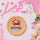 Assiettes En Carton Jamais De Crabby À La Plage (Fête)