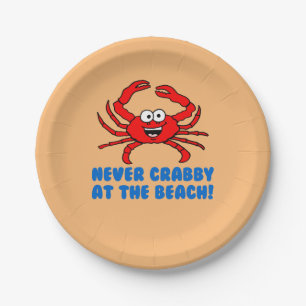 Assiettes En Carton Jamais De Crabby À La Plage