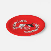 Assiettes En Carton Japanese Doll - Kokeshi and Maneki Neko Cat (Angle)