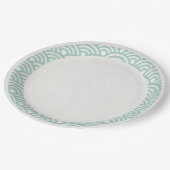 Assiettes En Carton Japonais Seigaiha Waves Elegant Jade Vert + Blanc (Angle)