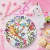 ASSIETTES EN CARTON JARDIN À FLEURS BLANCHES PARTI MONOGRAM (Fête)