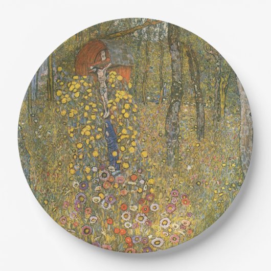 Assiettes En Carton Jardin agricole avec Crucifix (par Gustav Klimt) (Devant)