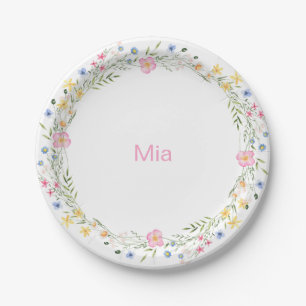 Assiettes En Carton Jardin anglais fête d'anniversaire personnalisée
