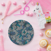 Assiettes En Carton Jardin aux bleuets, bleu et gris (Fête)