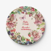 Assiettes En Carton Jardin aux fraises magiques Pixie 1er anniversaire (Devant)