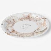 Assiettes En Carton Jardin botanique fleuri beige mariage (Angle)