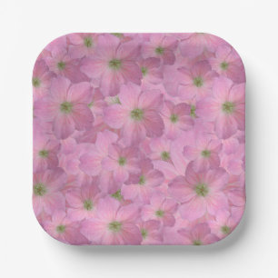 Assiettes En Carton Jardin botanique Fleurs roses Plaques en papier