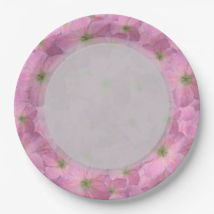 Assiettes En Carton Jardin botanique Fleurs roses Plaques en papier