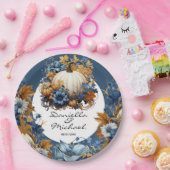 Assiettes En Carton Jardin d'automne élégant Citrouille blanc (Fête)