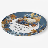 Assiettes En Carton Jardin d'automne élégant Citrouille blanc (Angle)