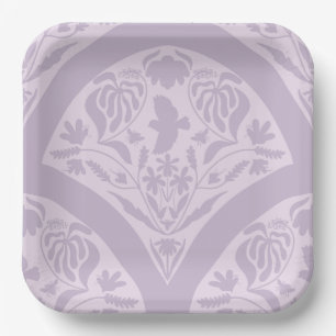 Assiettes En Carton Jardin de chants d'oiseaux en violet