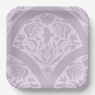 Assiettes En Carton Jardin de chants d'oiseaux en violet
