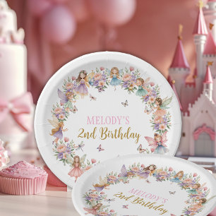 Assiettes En Carton jardin de fées aux fleurs fantaisistes pour 2e ann