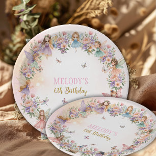 Assiettes En Carton jardin de fées floraux fantaisistes pour un 6ème a