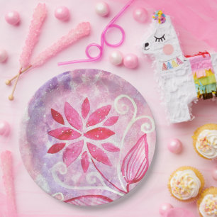 Assiettes En Carton Jardin de Fées Magique pour Anniversaire