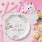 Assiettes En Carton Jardin de fleurs d'oie soie Champignons 1er annive (Fête)