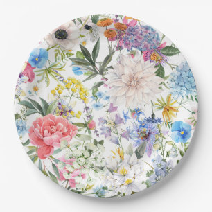 Assiettes En Carton Jardin de fleurs sauvages Plaque de papier