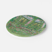 Assiettes En Carton Jardin de Monet peint rose et vert (Angle)