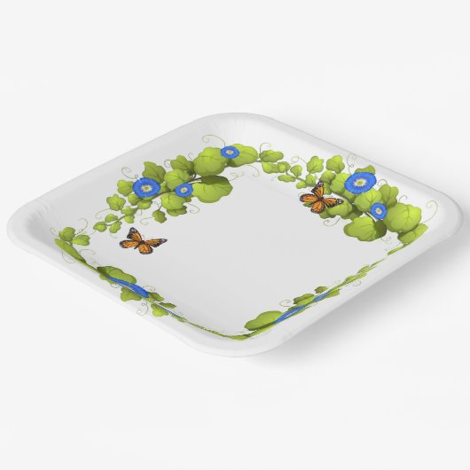 Assiettes En Carton Jardin de mouche à beurre (Angulaire)