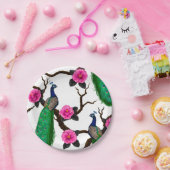 Assiettes En Carton Jardin de Peacock (Fête)